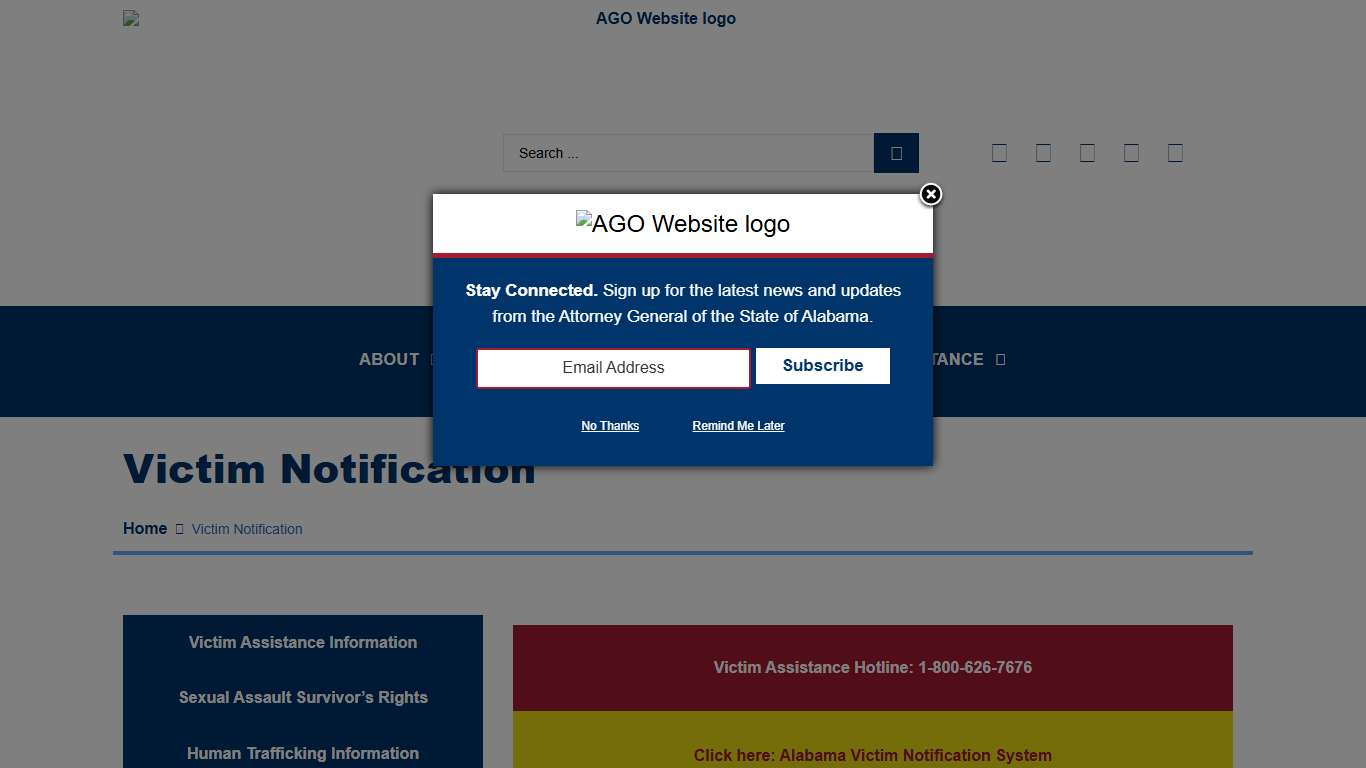 Victim Notification - Alabama Attorney General's Office